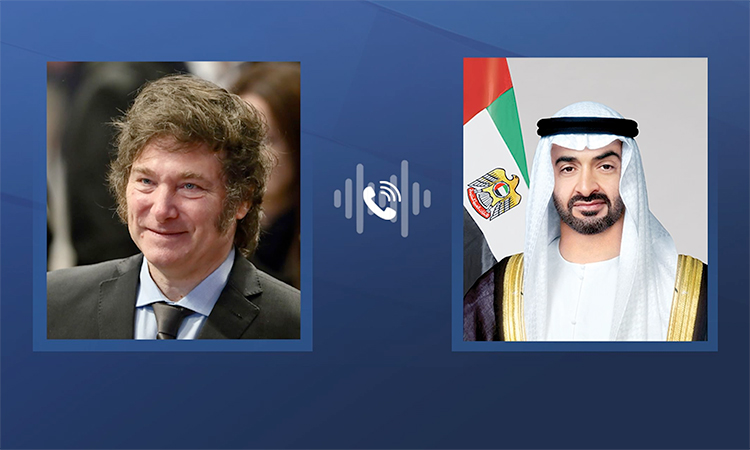 Sheikh Mohamed Bin Zayed Al Nahyan and Javier Milei