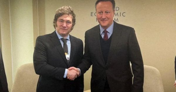 The photo of Lord Cameron and president Milei at Davos, following a “warm and cordial” discussion setting out mutual support for a more constructive relationship