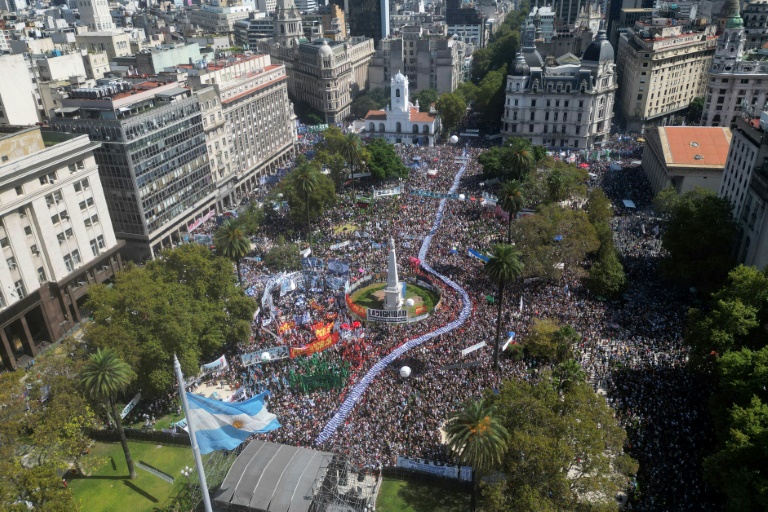 Mass Argentina march on coup anniversary as Milei questions toll