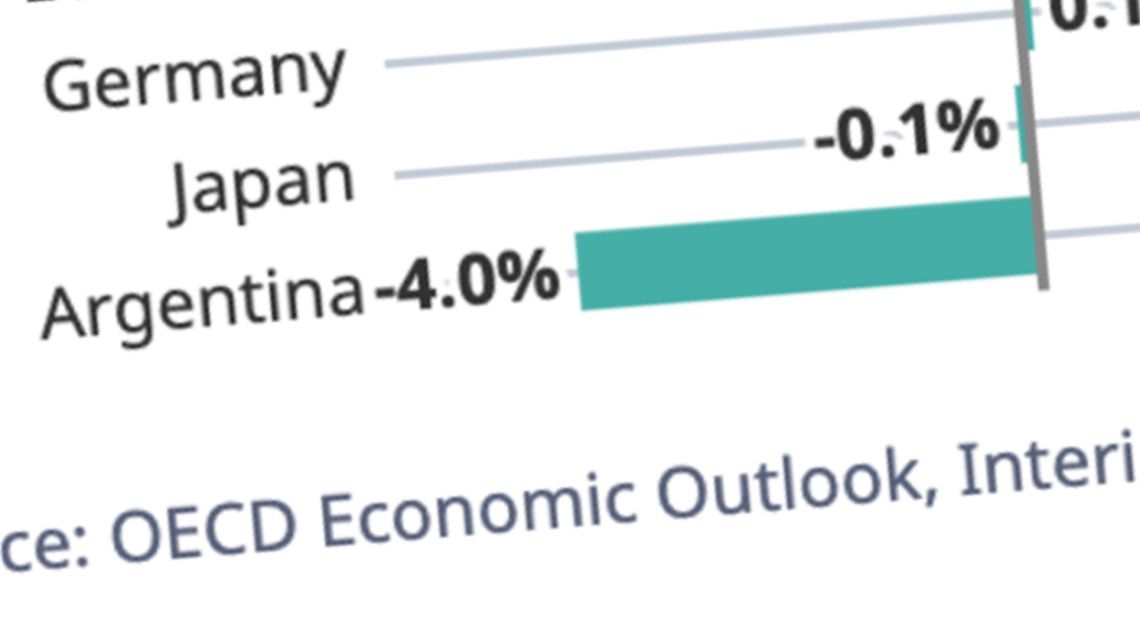 OECD forecasts Argentina's economy will contract 4% this year